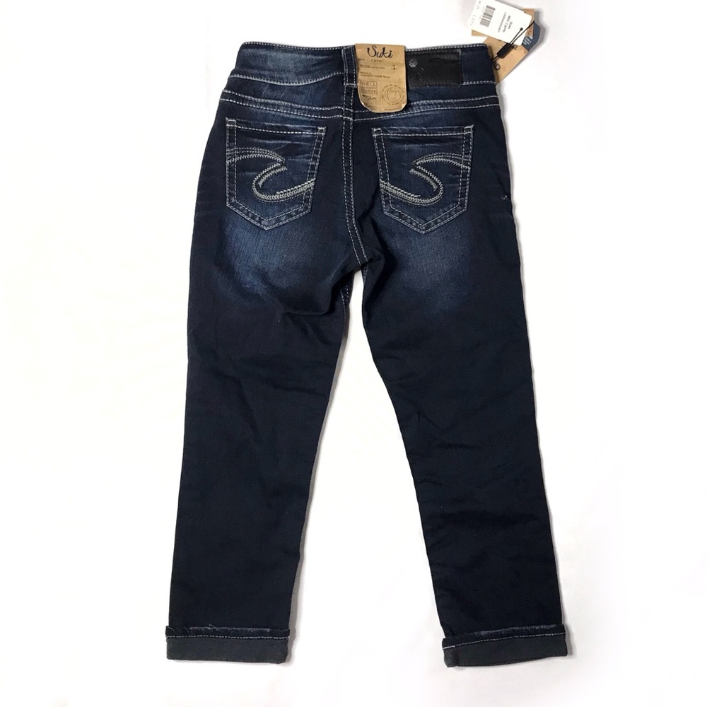 NWT Silver Mid Rise Crop Capri’s Size 25